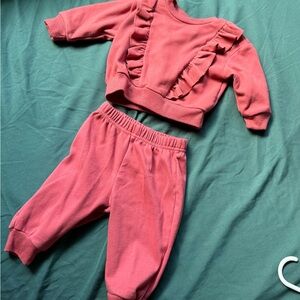 3-6 month  Ruffle Sweatshirt & Jogger Set